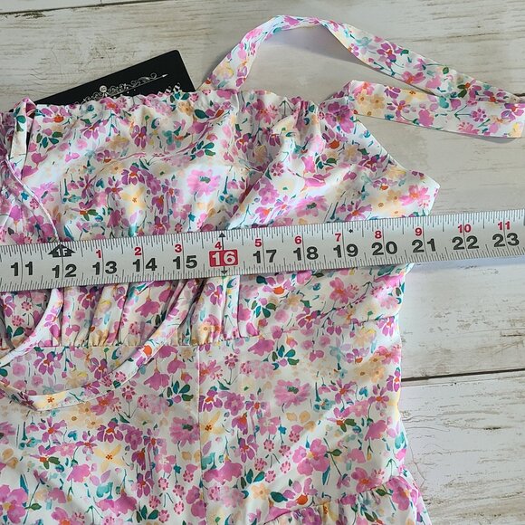 Scarlett Darkness Corset Waist Smocked Back Floral Maxi Dress Cottage NEW 2XL - Picture 5 of 8